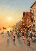 wilhelm von gegerfelt Evening View from Venice oil painting artist